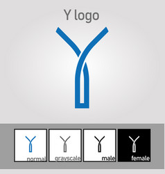 Y Letter Logo Blue Color