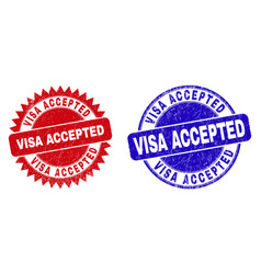 Visa Accepted Round And Rosette Stamps