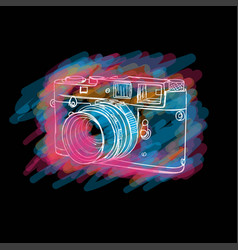 Mirrorless Camera In Water Painting Design