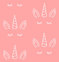 Seamless Pattern Of Unicorn Face