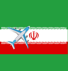 Plane And Flag Iran Travel Concept