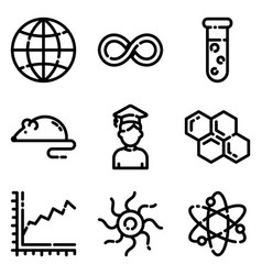 Science Flat Icon Set Isolated On White Background