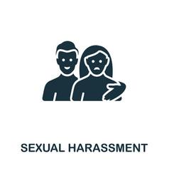 Sexual Harassment Icon Monochrome Simple Line