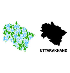 Winter Mosaic Map Uttarakhand State Snow