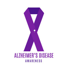 Alzheimer Disease Awareness Ribbon With A Pin