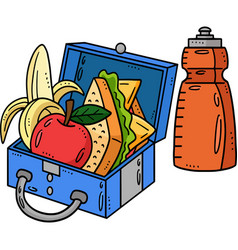 Lunch Box Cartoon Colored Clipart