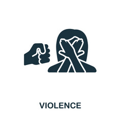 Violence Icon Monochrome Simple Line Harassment