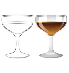 A Wine Glass Before And After Pouring