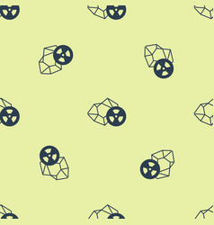 Blue Radioactive Icon Isolated Seamless Pattern