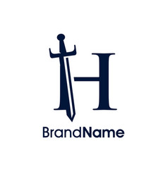 Elegant Initial H Sword Logo