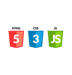 Html5 css3 js icon set web development logo icon Vector Image