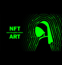 Nft Art Banner Girl With A Pearl Earring Abstract