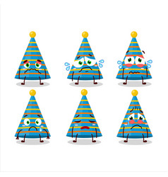 Blue Party Hat Character With Sad Expression