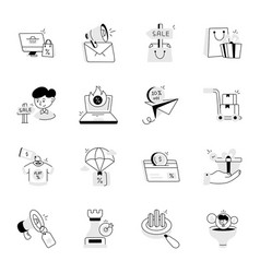 Bundle Of Ecommerce Hand Drawn Icons