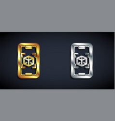 Gold And Silver 3d Modeling Icon Isolated On Black