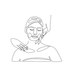 Continuous Line Drawing Two Hands Doing Massage