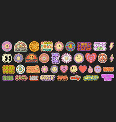 Cool Groovy Stickers Pack Design Pop Art