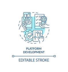 2d Blue Thin Linear Icon Platform Development