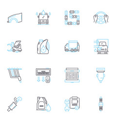 Automobile Workshop Linear Icons Set Mechanic