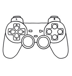 Game Controller In Hand-drawn Outline Doodle Style