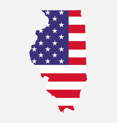 Illinois Map Shape United States Of America Flat