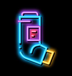 Inhaler Asthma Treatment Tool Neon Glow Icon