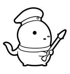 Snowman With A Paintbrush Cute Cartoon