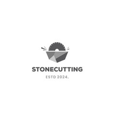 Stone Cutting Logo Design Retro Hipster Vintage