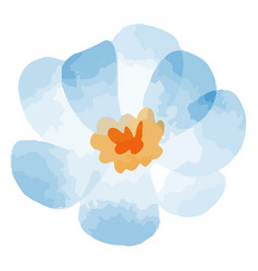 Watercolor Teal Blue Flower