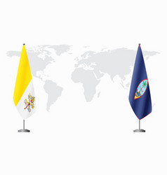 Vatican And Guam Flags For Official Meeting