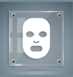 White Facial Cosmetic Mask Icon Isolated On Grey