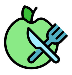 Apple Diet Icon Flat