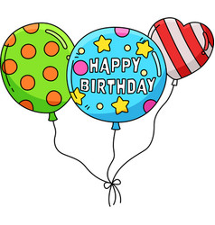 Birthday Balloons Cartoon Colored Clipart