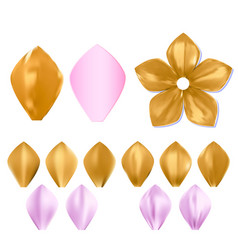 Golden Metal Pattern Flower Petal Set