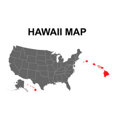 Hawaii Map Shape United States Of America Flat