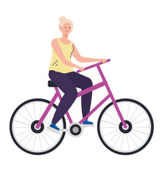 Senior Woman Cartoon Riding Bike Design