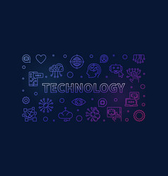 Technology Concept Line Colored Banner Ai And Ml