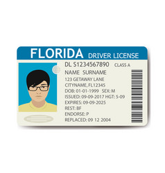 Usa Driver License With Male Photo And Qr Code