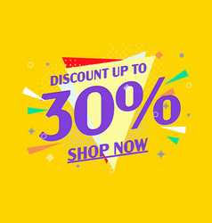 Discount Up To 30 Percent Off Pop Art Banner