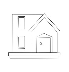 Family Home Or Two Story House Icon Image