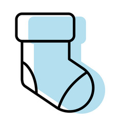 Isolated Monochrome Winter Sock Icon