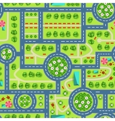 Map Of A Top View From The City Road And Trees