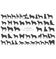 Dog Breeds Silhouettes Simple Style Clipart