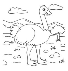 Ostrich Coloring Page For Kids