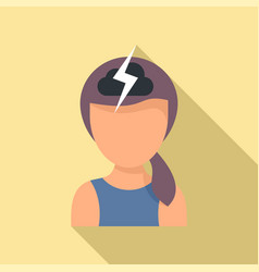 Storm Girl Teen Problem Icon Flat Style