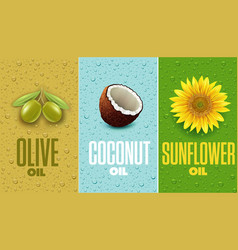 Coconut Olive And Sunflower Food Oil Labels