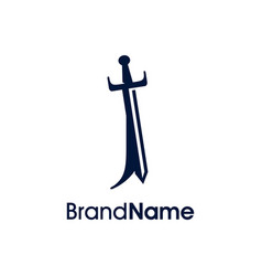 Elegant Initial J Sword Logo