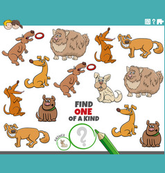 One Of A Kind Game With Funny Cartoon Dogs