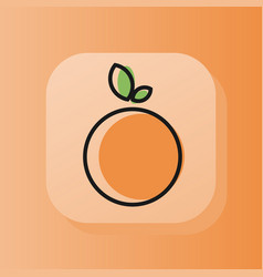 3d Square Button Orange Fruit Outline Icon Orange