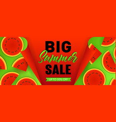 Big Summer Sale Seasonal Banner Design Watermelon